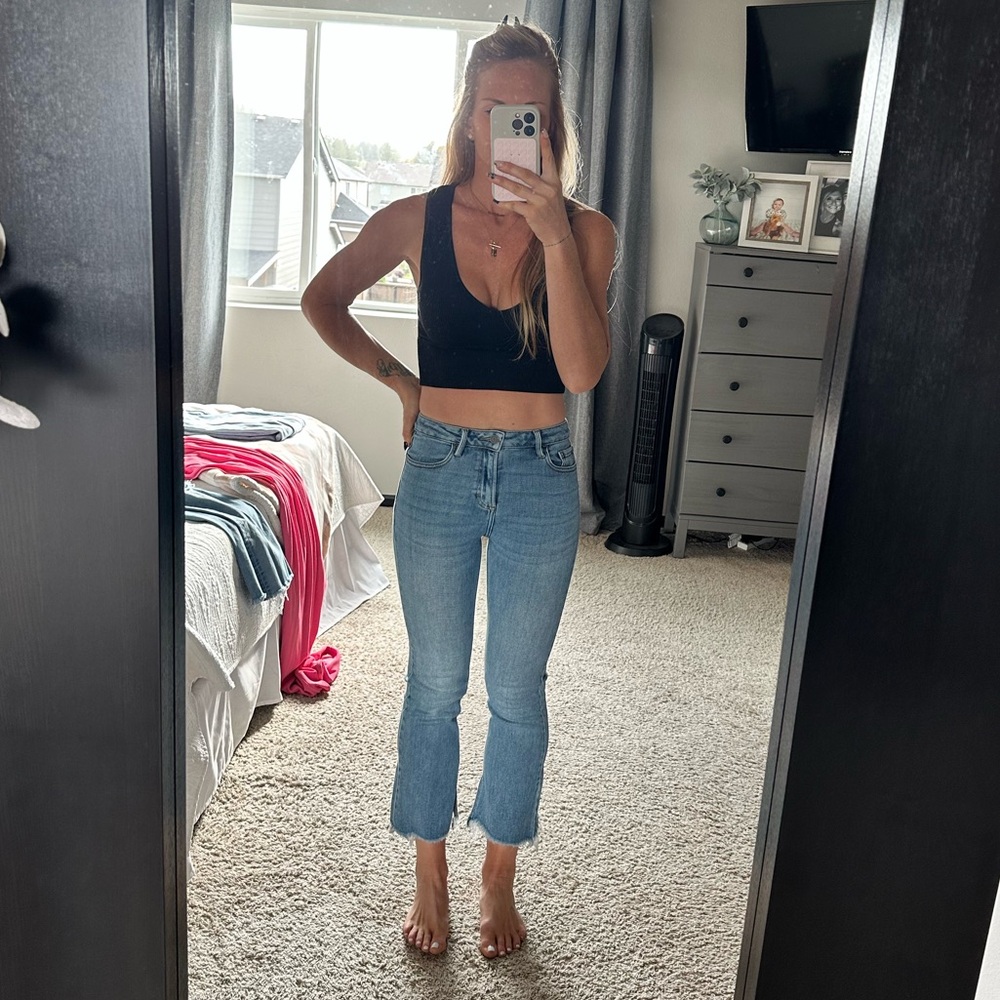 Hidden Split Flare Jeans
